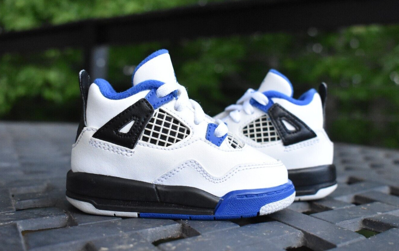 Nike Air Jordan 4 Retro TD 'Motorsports' 2017 308500-117 Infantil/Niño Pequeño Talla 4C