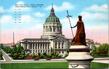 The City Hall Civic Center San Francisco California Postcard