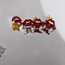Vintage1989 Applause Tang Figures General Foods Big Lips Mouth Lot of 4 3A19