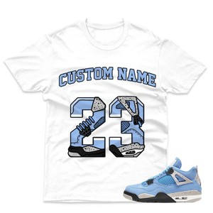 Custom Name Shirt To Match Air Jordan 4 Retro University Blue Sneaker Number 23 Ebay