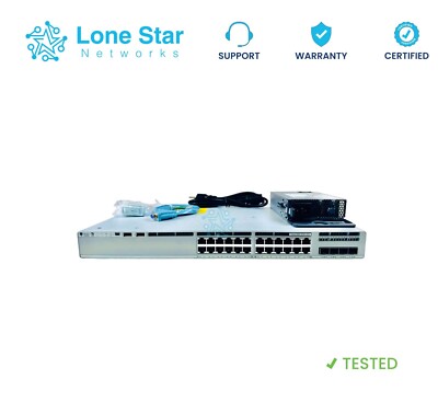 Cisco C9200L-24P-4G-E Catalyst 9200L 24-port PoE+ 4x1G uplink Switch, NE