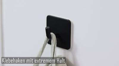 DEKAZIA Klebehaken 4er-Set Weiß - Starke Haftung Ohne Bohren - Für Bad, Küche & WC