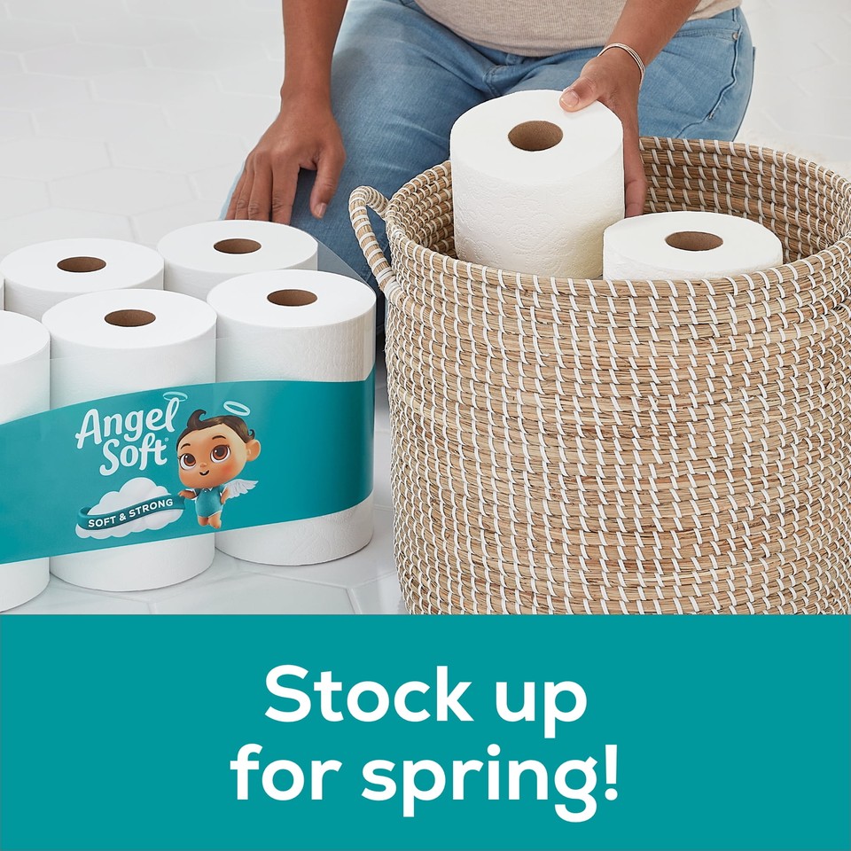 Angel Soft Toilet Paper 12 Mega Rolls Soft and Strong Toilet Tissue eBay