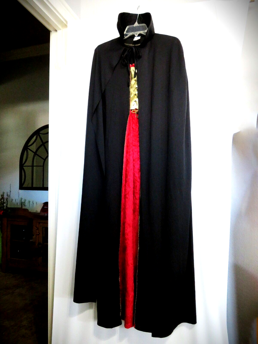 black dress red cape costume Rubies Gothic Vampiress Dress With Cape 2 Piece Costume Adult Standard Size