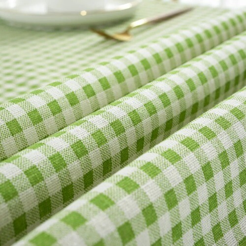 Vintage Gingham Checkered Plaid Cotton Linen Tablecloth Party Indoor/Outdoor Use - Picture 7 of 19