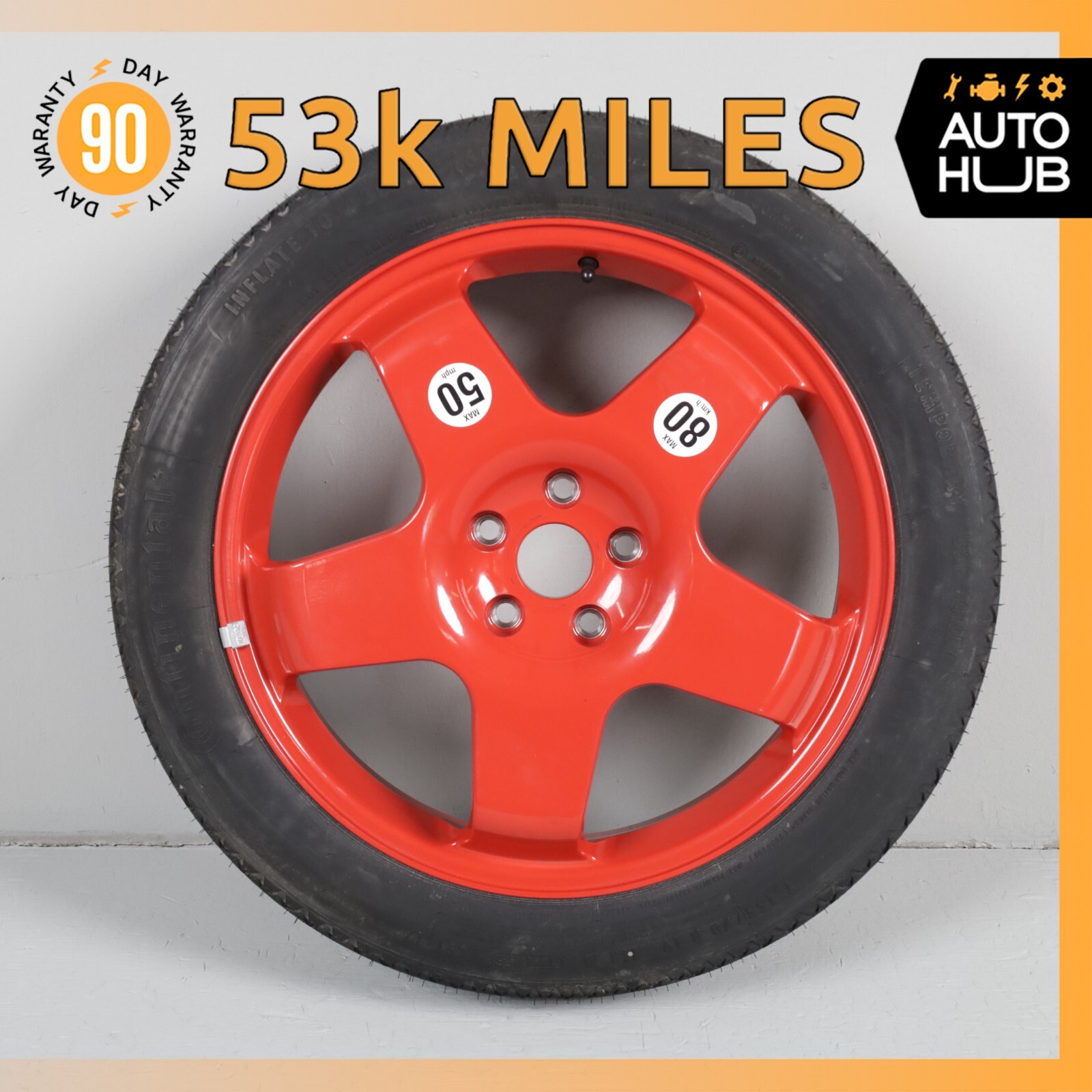 03-13 Bentley Continental GT Emergency Spare Tire Wheel Donut Rim 19 19" OEM 53k