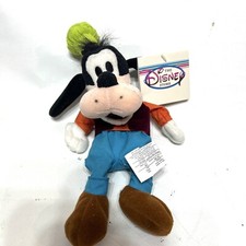 VTG Walt Disney World Goofy Plush Toy Doll 11" Tall Stuffed Animal Beanie NWT