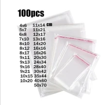 Wholesale Thick Transparent Self-adhesive Cello Poly Bags Clear Plastic Cellopha