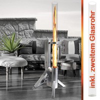Feuerrohr FeuersäUle Feuer Rohr Fackel Edelstahl Pellet Feuerspiel Pelletfackel