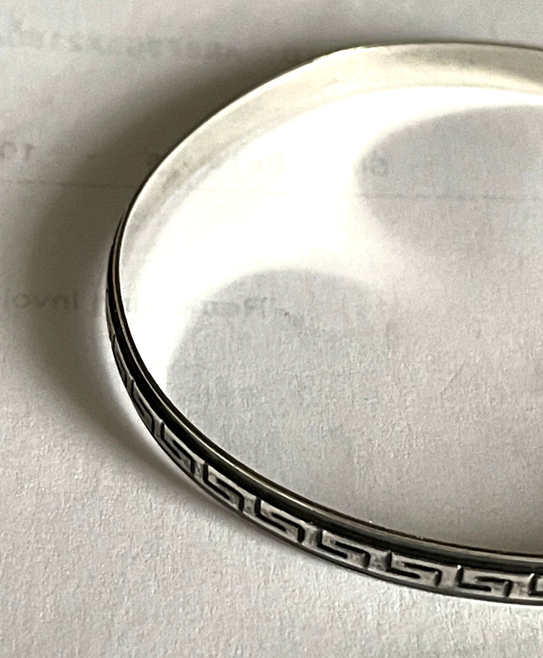 Unisex Solid Sterling Silver Bangle Bracelet Gree… - image 4