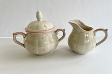 Vintage Fitz and floyd Petites Taches Cream and Sugar with Lid 1982