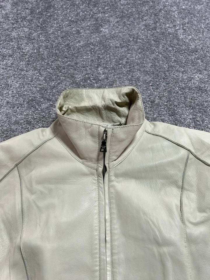 Chaqueta de cuero genuino Andrew Marc New York Studio vintage para mujer mediana  Foto 3 de 4