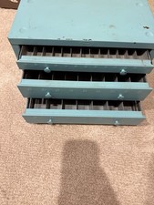 Cassetta degli attrezzi/cassettiera vintage Steelmasters File-A-Way. Piccoli Pezzi 3 Cassetti, Acciaio Blu