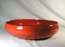 14" Cozumel Red Chip Dip Bowl by Overandback Earthenware, Christmas Serving Dish