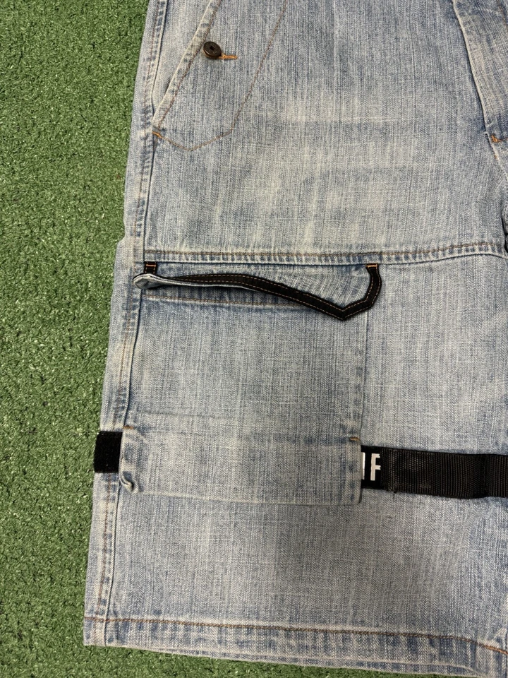 Pantalones Cortos de Jean Marithe Francois Girbaud Para Hombres Talla 36 Azul Suelto Cinta de Transporte Foto 3 de 4