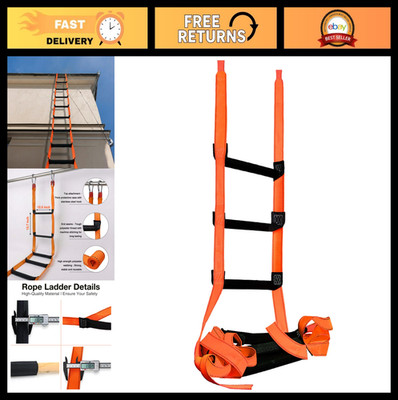 Portable 10ft Fire Escape Ladder with Hooks - Safety Rope for 2-3 Story Homes, M