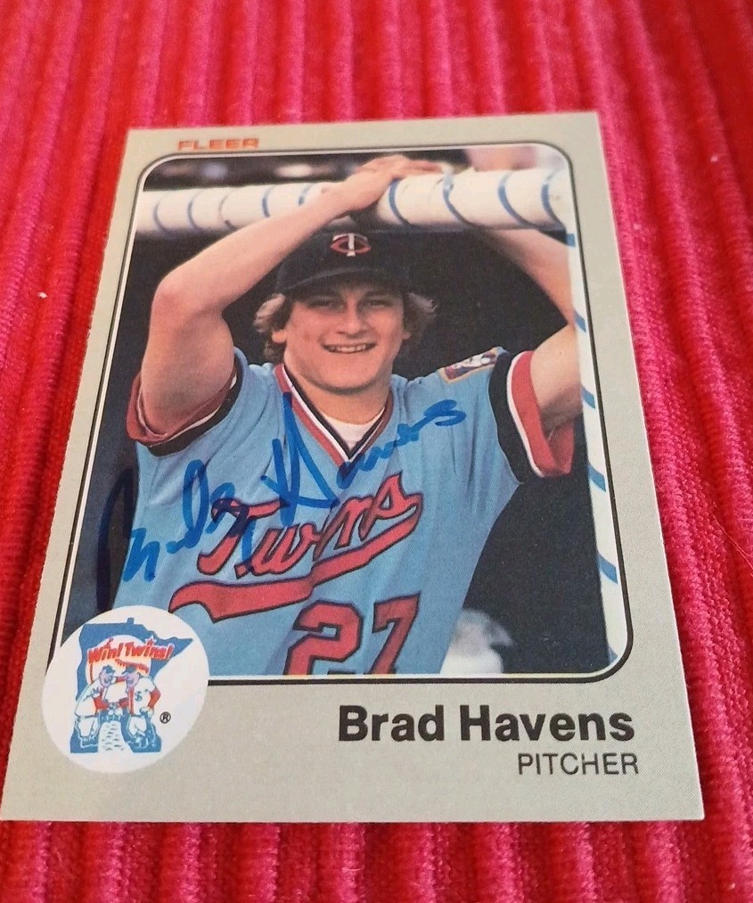 BRAD HAVENS 1983 FLEER AUTOGRAPH #615 MINNESOTA TWINS