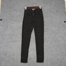 Levi's 721 High Rise Skinny Jeans Womens 27 Black Excellent Stretch Denim