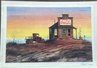 Coca Cola Vintage Print Rural Gas Station Wall Art