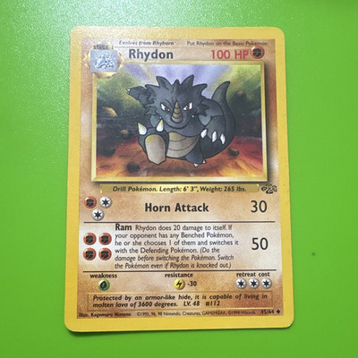 Wizards of the Coast Rhydon Jungle Holo Rare Eng 100HP 45/64 1999 Unlimited