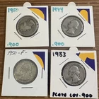 Lot (4) WASHINGTON Quarters .90 SILVER • 1944, 1950, 1950, & 1953 🔵🇺🇸⭐️