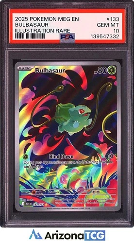 Pokemon 2025 Bulbasaur 133/132 Illustration Rare Mega Evolution GEM MINT PSA 10