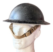 Original Early WW2 Black Brodie Helmet Dated 1939