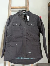 Berne Ladies Gray Cotton Softstone Canvas Hooded Jacket Coat Size  XL  - New