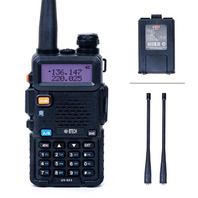 BTECH UV-5X3 Tri-Band Radio: High-Power Amateur Handheld with USB-C Black 