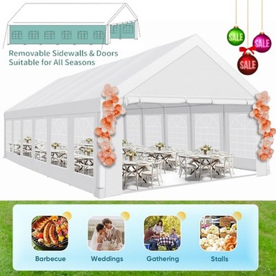 Heavy Duty 20x40ft Party Tent Outdoor Garage Commercial Carport with Sidewalls