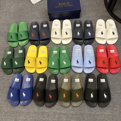 Polo Ralph Lauren Men's Slide Sandals Logo Multicolor Comfort all sizes