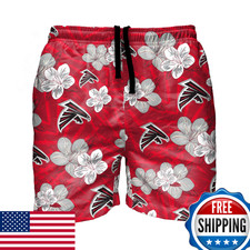 Foco Nfl Atlanta Falcons Mens Hibiscus Slim Fit 5.5 Swim Suit Swimming