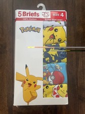 Pokemon Underwear Briefs 100 Cotton 5pk size 4 NIP Pikachu