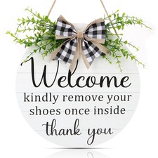 12"x12" Please Remove Your Shoes Front Door Sign Welcome Door Sign Shoes Off ...