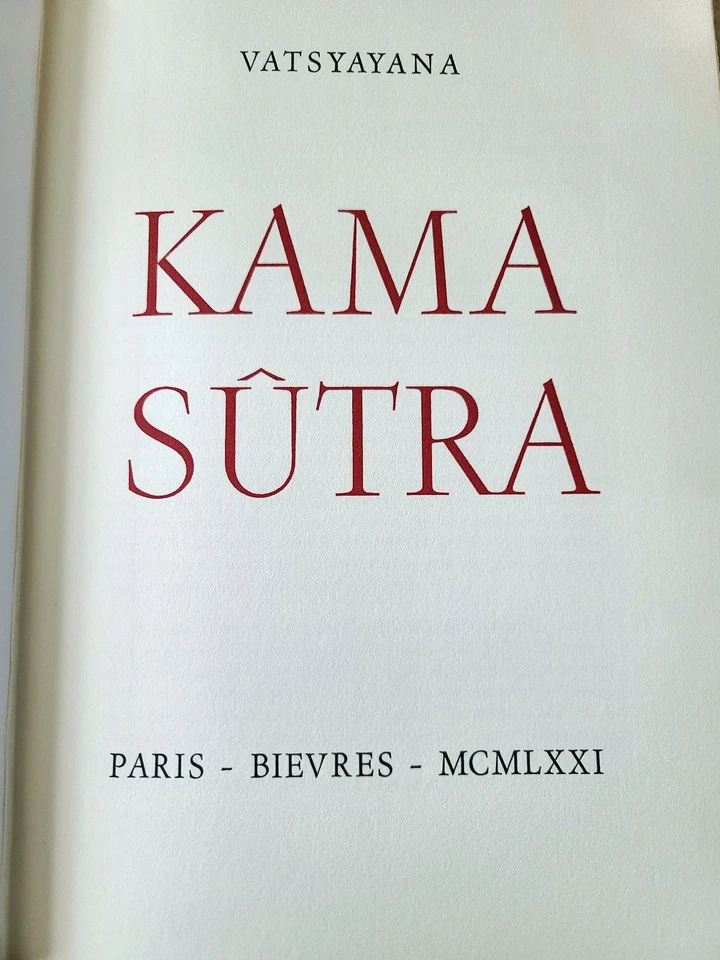 VATSYAYANA - Kama Sûtra - Paris-Bièvres - Pierre de Tartas - 1971 - Richement pr - Photo 2/4