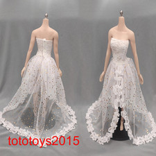 1/6 White Lace Wedding Dress Skirt Clothes Model Fit 12'' Female PH Figure Body