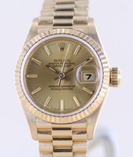 Rolex Uhr Datejust 18K Gelbgold Champager dial 26mm Lady Presidentband Klassiker