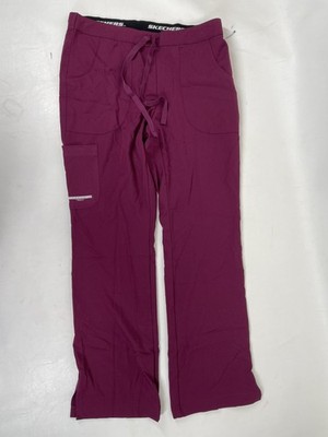 Skechers Barco Scrubs 3PKT Reliance Cargo Drawstring Pants Womens SP Wine NWOT