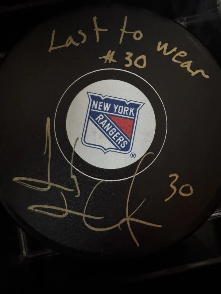 2025 Pucks - Under Wraps Henrik Lundqvist Auto Gold Inscribed “Last to Wear #30” - Image 2 of 3