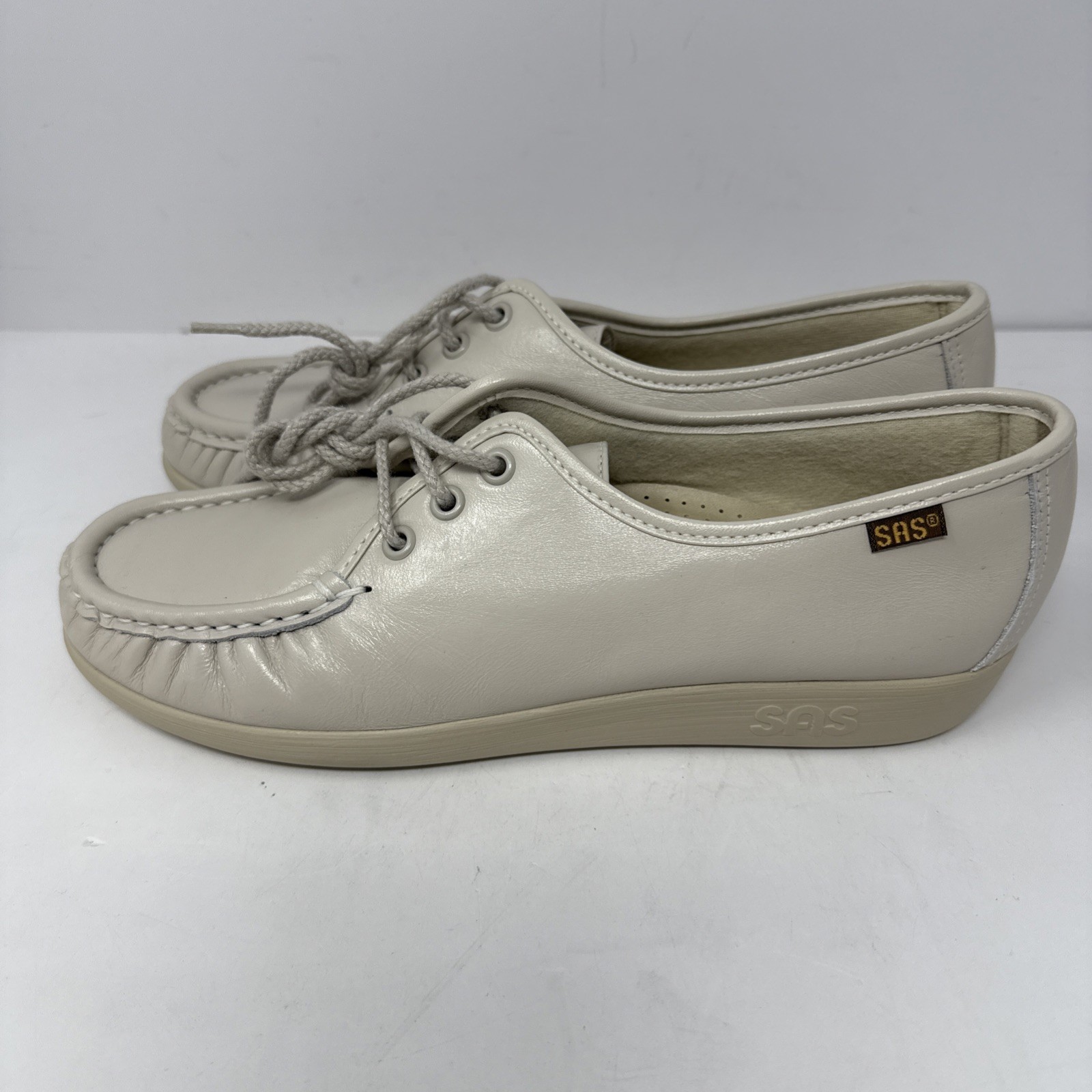 SAS Leather Bounce Shoes Womens 8 N Taupe Lace Up Comfort Walking