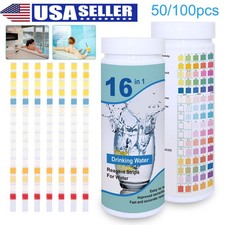 16-in-1 Water Quality Test Strips 100 Strips Anti-VC for Pool Drinking Fish Pond