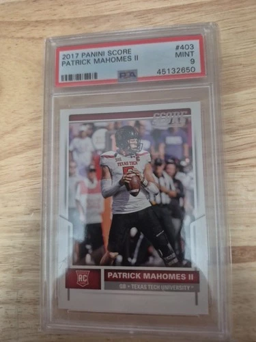 2017 Score Patrick Mahomes #403 ROOKIE Card PSA 9 Mint
