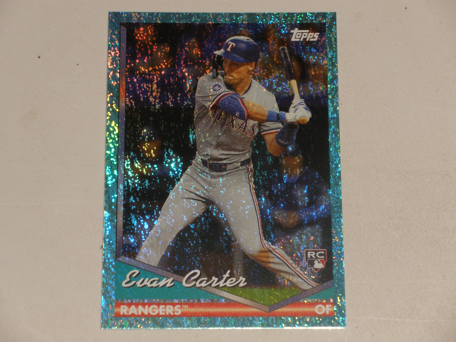 2024 Topps Archives Rookie Aqua Sparkle Foilboard #223 Evan Carter RC 42/75