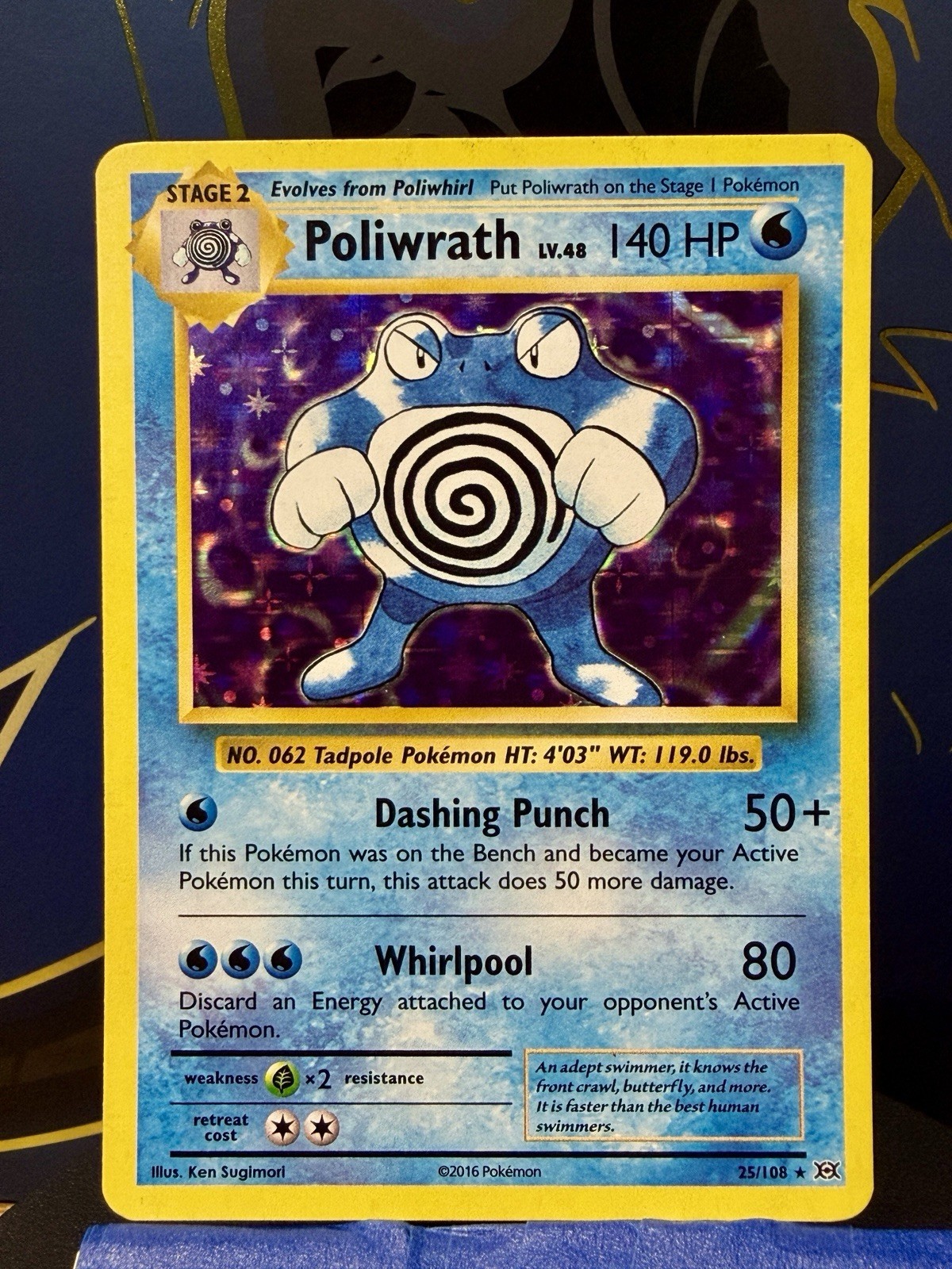 Pokemon Card Poliwrath Evolutions Holo Rare 25/108 LP