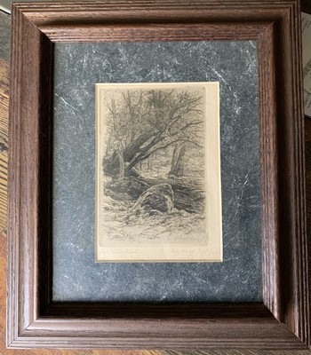 Original Richard Chattock Signed Etching InBolton Woods Wharfedale Yorkshire Art