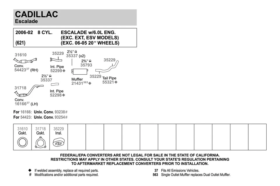 For Cadillac Escalade 02-06 Exhaust Muffler Quiet-Flow Stainless Steel Oval Foto 3 de 4