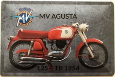 Targa in latta 40x30 cm moto MV Agusta 125 TR 1954
