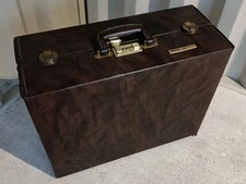 Vintage Shure Brown Leather Carrying Case Only W/ Combo Lock