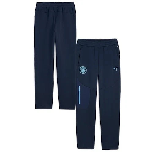 PUMA Manchester City PumaTECH Sweat Pants Deep Navy/Light Blue Small Brand NEW
