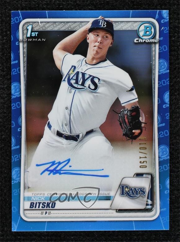 2020 Bowman Draft Chrome Picks Blue Refractor /150 Nick Bitsko #CDA-NB Auto